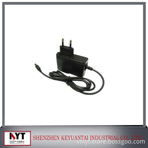 12V 1A 12W series wall mount power adapter with Eu power plug, CE, Rohs, FCC, CB certified adapter
